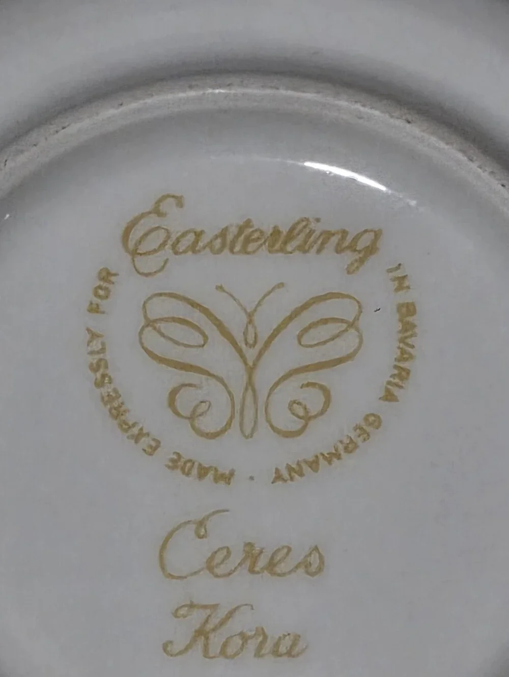 Easterling Vintage Butter Pat Ceralia Pin Dish Wheat Ceres Kora Bavaria Germany